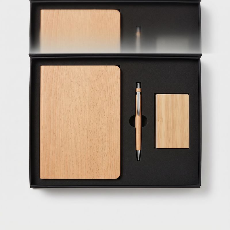2 in 1 corporate gift set with a branded pen and notebook