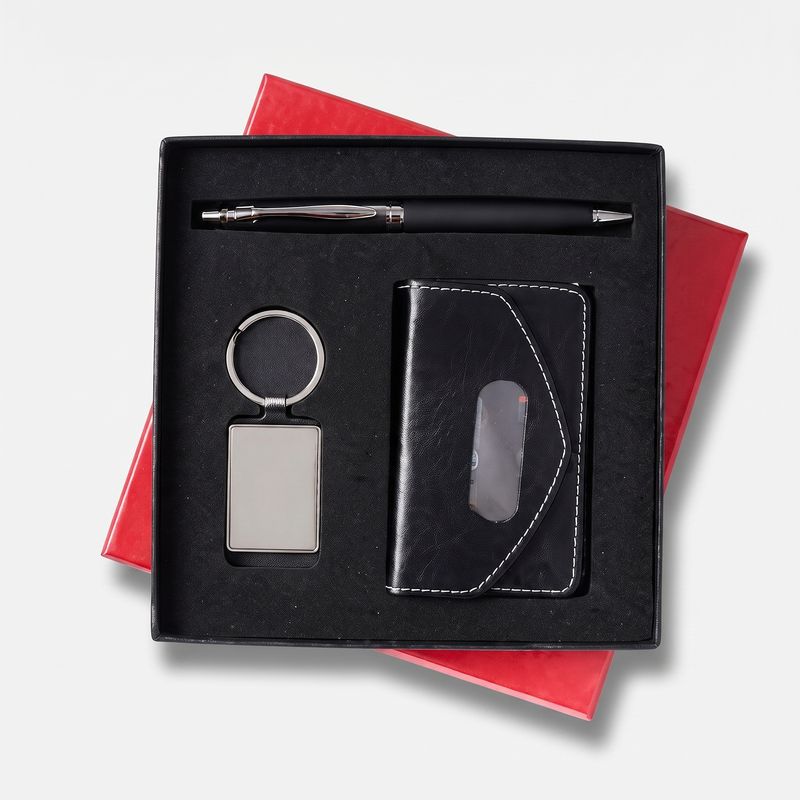 3 in 1 corporate gift set in a premium presentation box