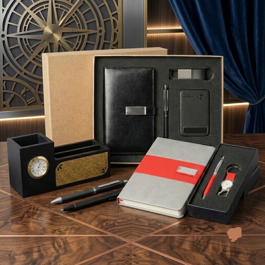 Gliqo corporate gift set with custom branding and luxury packaging